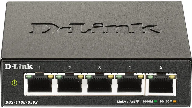 Switch D-Link DGS-1100-05V2 EasySmart 5 Portas Gigabit