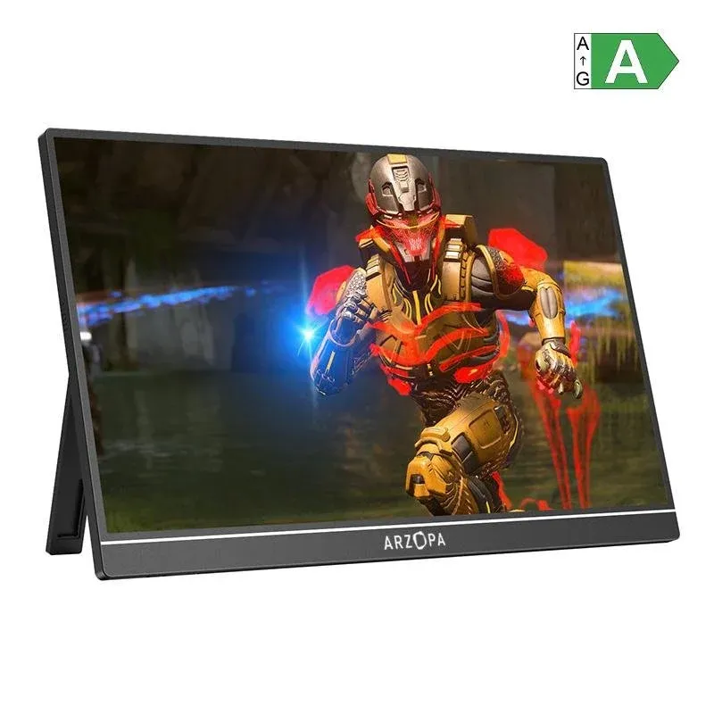 Monitor ARZOPA Z1FC 16,1'' IPS FullHD 144Hz HDR10 Altifalantes Integrados Suporte Ajustável