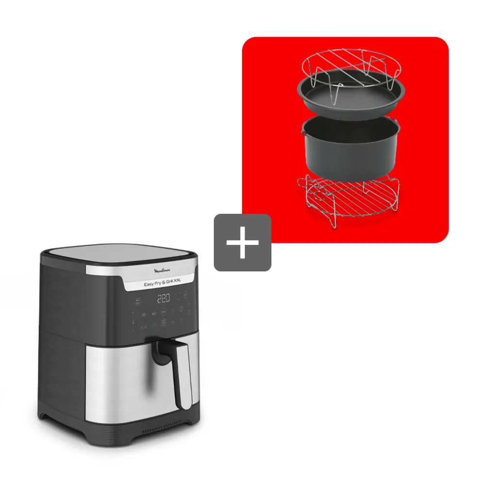 Fritadeira Air Fryer Easy Fry & Grill XXL 6.5L (Preto/Inox) - MOULINEX