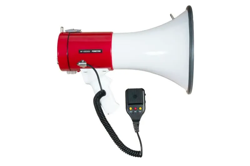 Megafone 25W com sirene e leitor USB/SD/MP3 - bateria lítio recarregável 1300mAh - MF-600SGU
