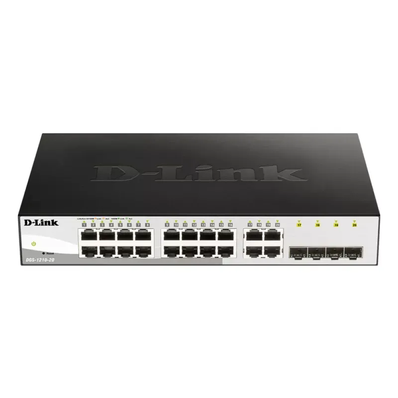 Switch D-Link 20 Portas 10/100/1000Mbps Gigabit Smart incluindo 4 portas SFP combo