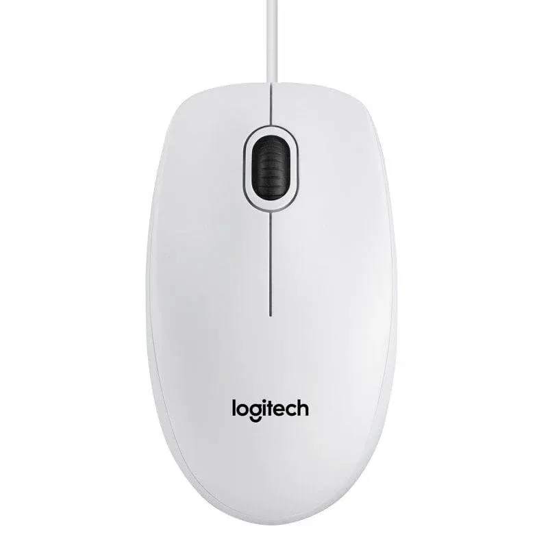 Ratão Logitech B100 USB Fio 800 DPI Branco Ambidestro Scroll