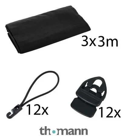 Stageworx Deco Curtain BK 3x3m Bundle