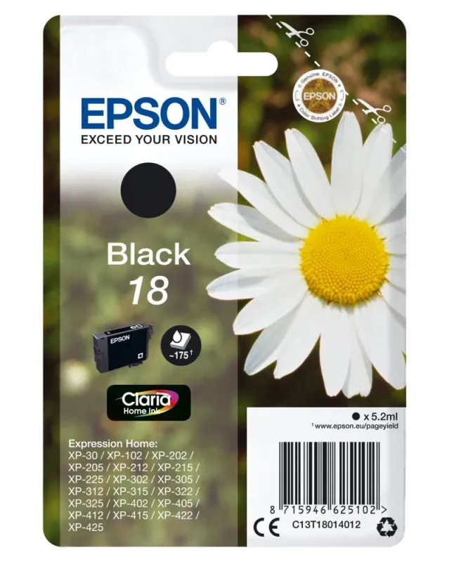 Tinteiro EPSON 18 Preto - XP-30/x02/x05/x12/x15/x22/x25