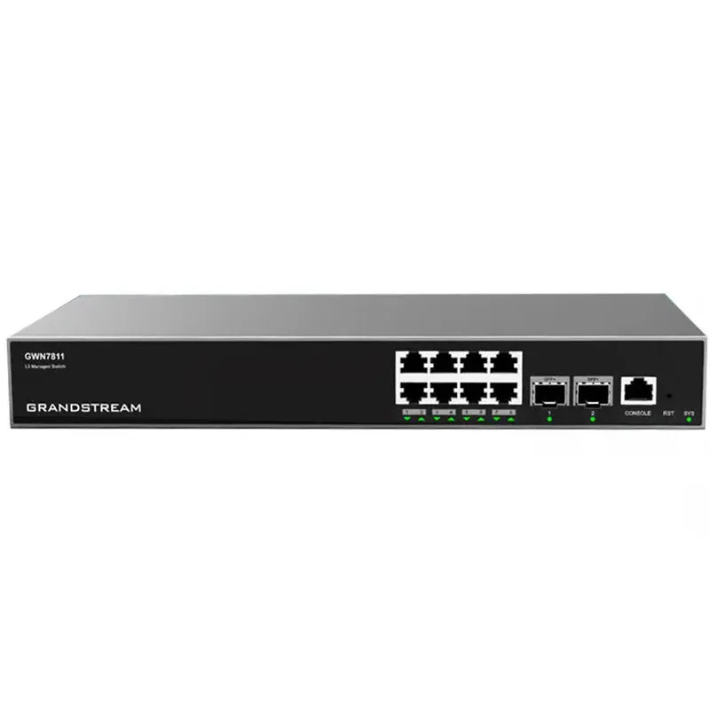 Switch de montagem em rack Gigabit L3 gerenciável de 8 portas Grandstream Networks GWN7811