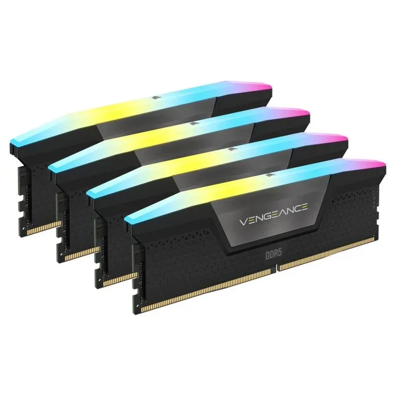 Memória RAM Corsair Vengeance RGB CMH128GX5M4B5600C40 128GB 4x32GB DDR5 5600MHz CL40 Intel XMP RGB Preto