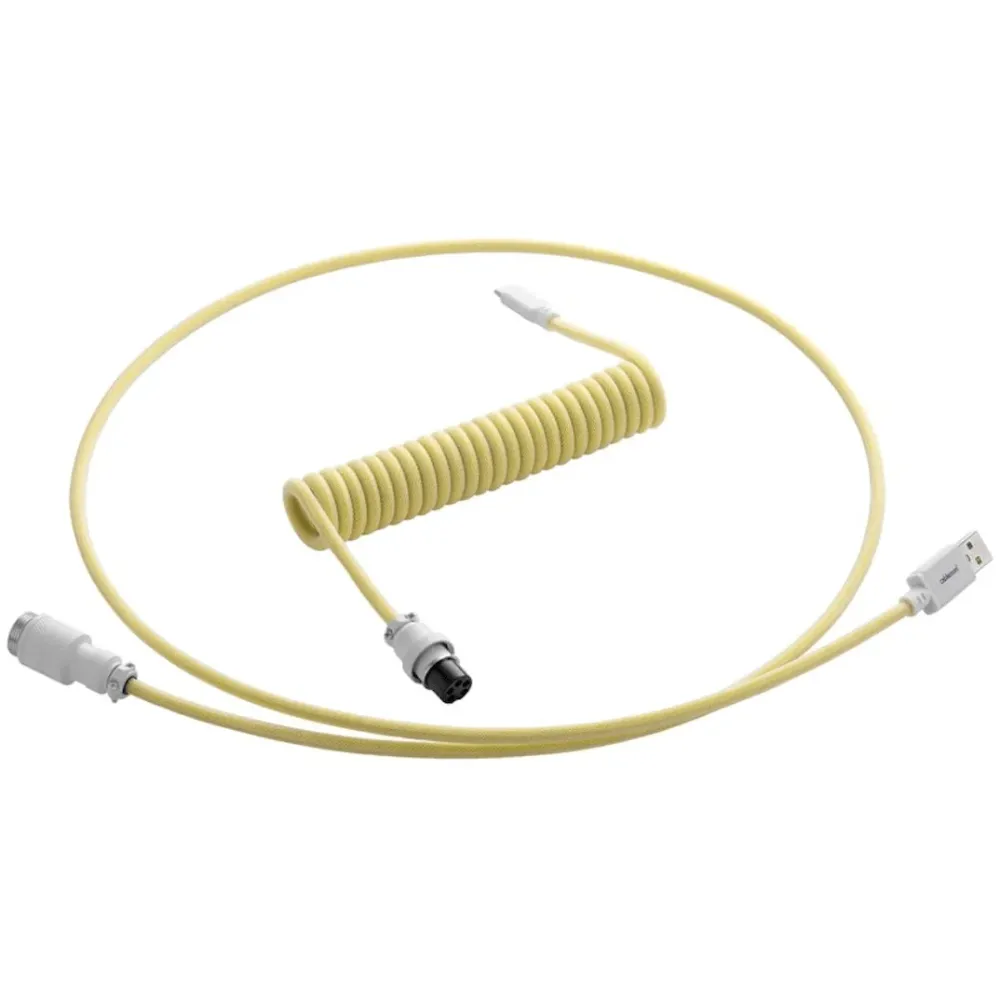 Cabo Coiled CableMod Pro para Teclado USB A - USB Type C, 150cm - Lemon Ice