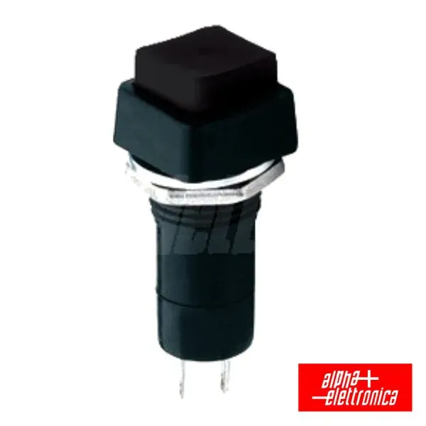 Interruptor Pressão Quadrado On-Off Preto