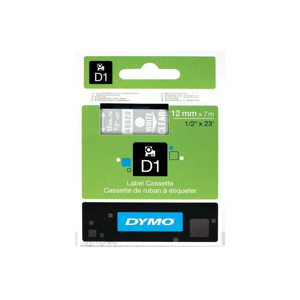 Fita Branco Sobre Transparente (7 mts/1,2cm) – DYMO