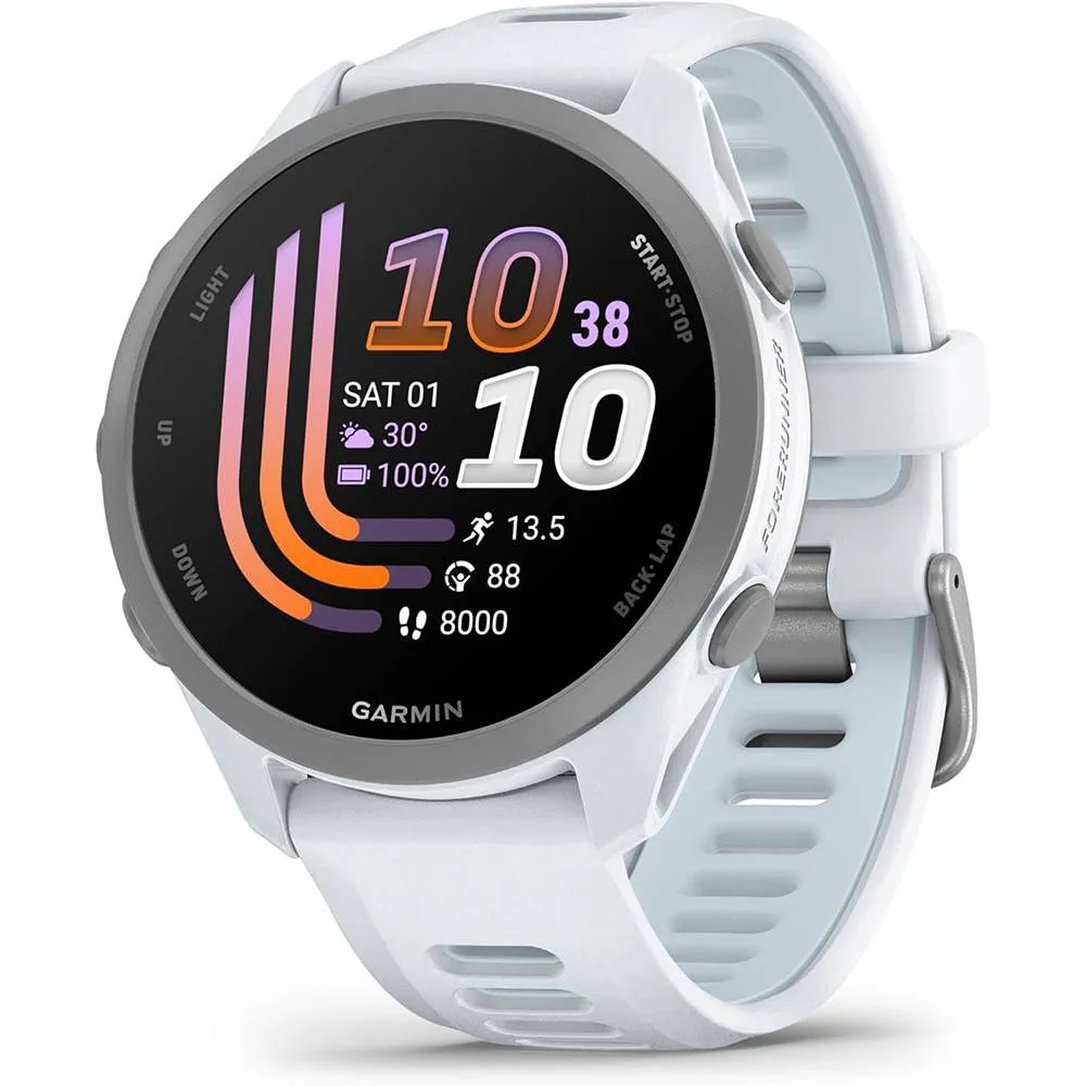 Smartwatch Garmin Forerunner 170 Branco Pedra com Bracelete em Branco Pedra/Azul Nuvem