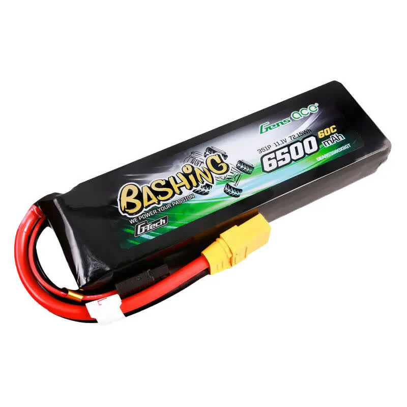 Gens Ace Bateria G-Tech 60C 3S1P Lipo XT90-Bashing Series 6500mAh 11.1V