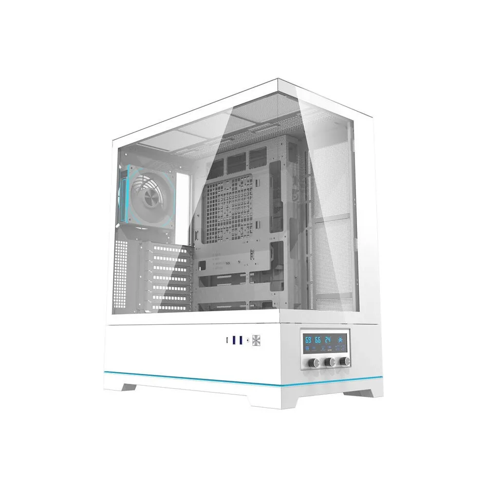 Caixa ATX DY451 PRO + 1 Ventoinha (Branco) - DARKFLASH