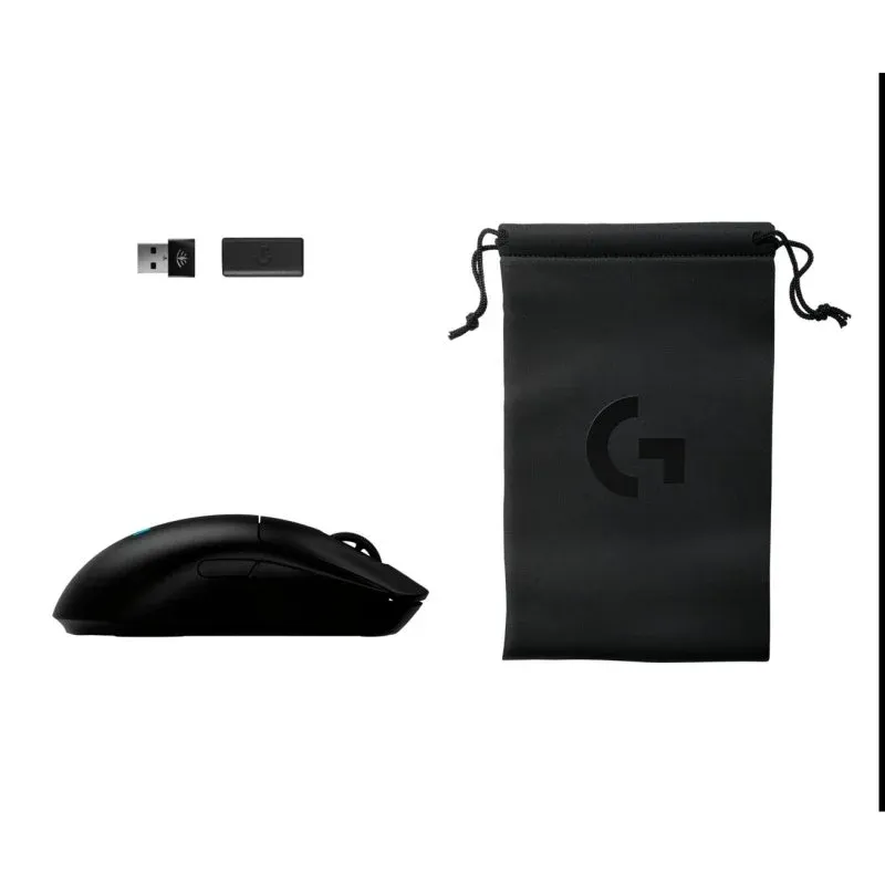 Logitech G Pro 2 Lightspeed Rato Sem Fios Bluetooth 44000DPI com RGB, Dongle e Bolsa Preto