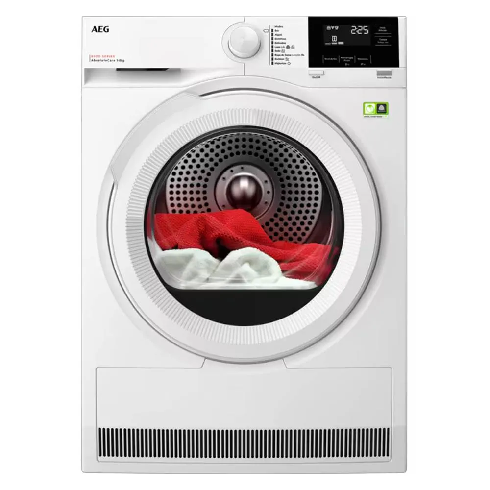 Máquina de Secar Roupa com Bomba de Calor de Livre Instalação AEG TR818A2PB 8kg A+++ Branca