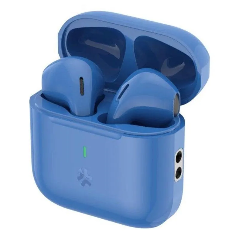Auriculares Celly Compact Bluetooth 5.3 True Wireless para chamadas e música azul