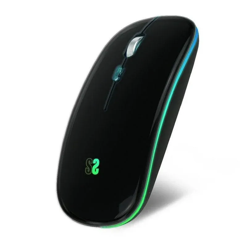 Rato Subblim LED Dual Flat Sem Fios Bluetooth RF 1600DPI Preto RGB