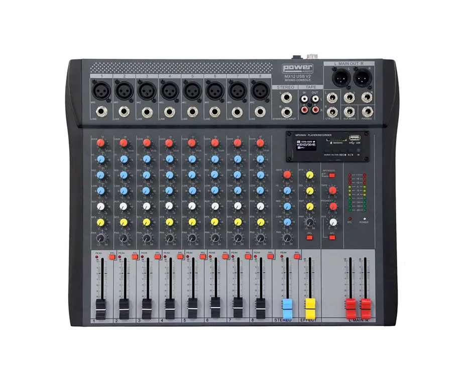 Mesa Mistura c/ Efeitos PowerAcoustics MX12 USB V2