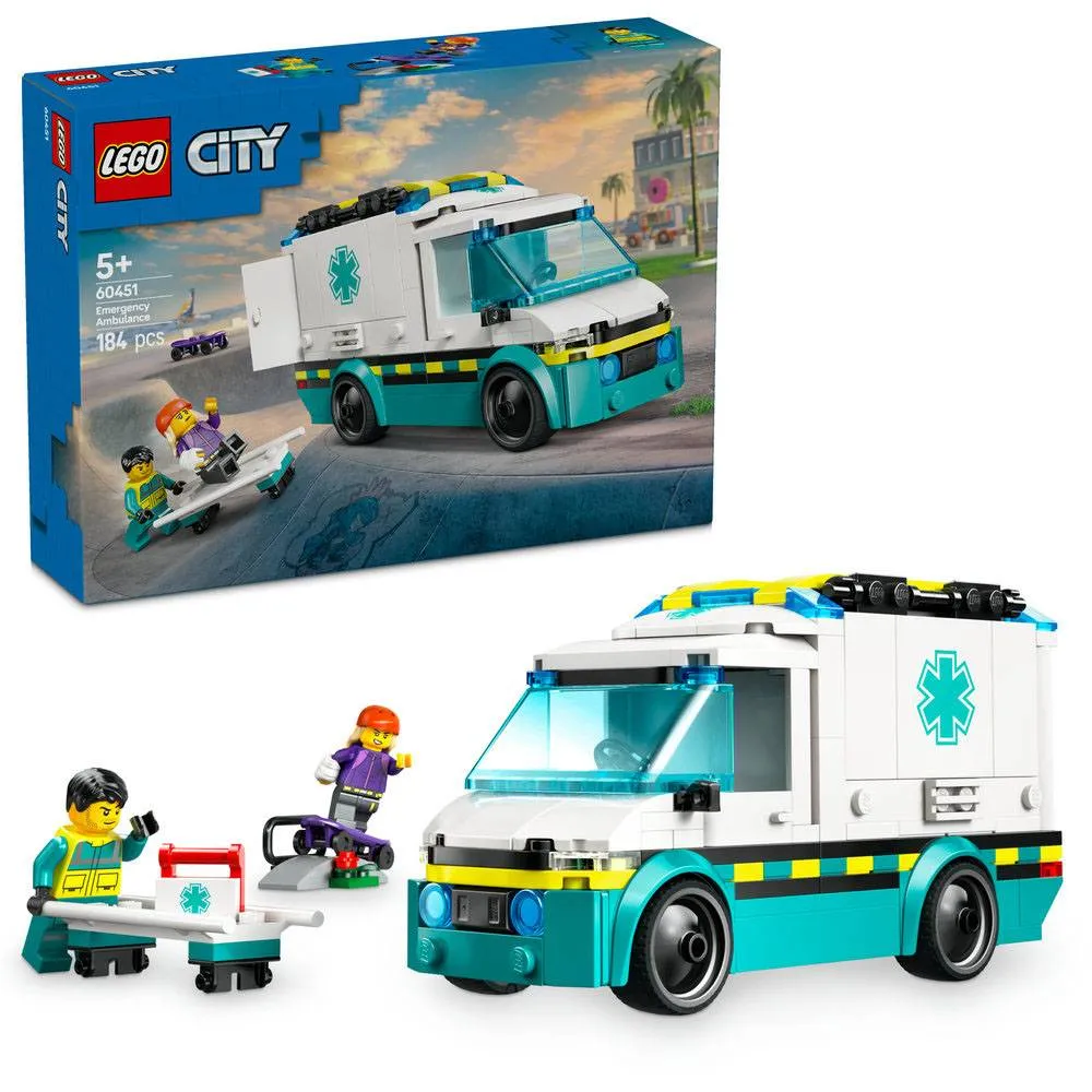 LEGO City: Ambulância de Emergência | Idades 5+ | 184 Peças | Item 60451