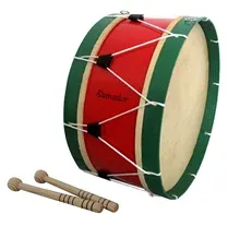 Bombo Tradicional Adamastor Nº6 Vermelho/Aro Verde 45cm