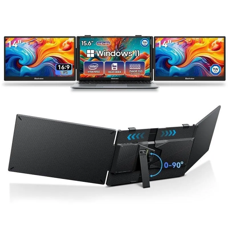 Monitor Blackview DCM6 14'' IPS FullHD USB-C 100W Carga Inversa Som Integrado Suporte Ajustável