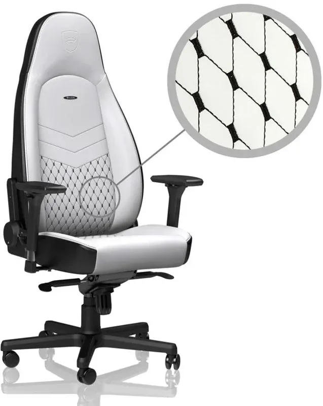 Cadeira noblechairs ICON PU Leather Branco / Preto