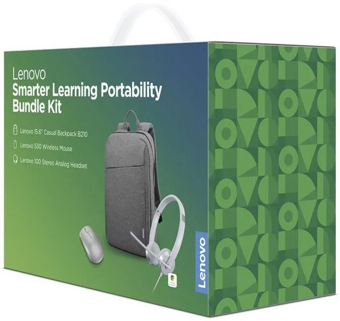 Bundle Lenovo Smarter Learning Portability Cinza - Mochila B210 15.6" + Headset 100 + Rato Óptico 530 Wireless