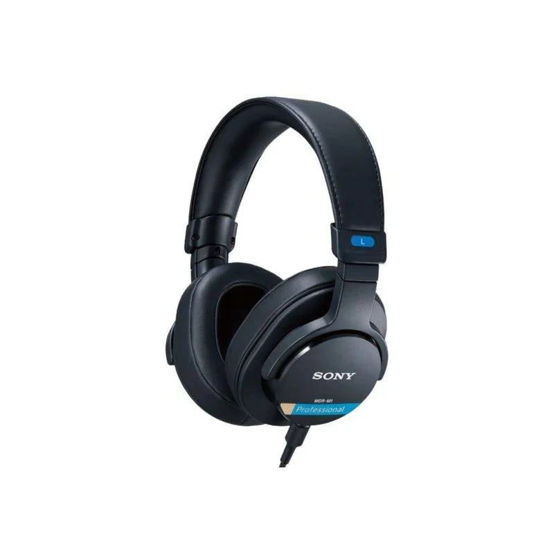 Auriculares Sony MDR-M1 com fio, conectividade estéreo para estúdio, design circumaural fechado, cor preta