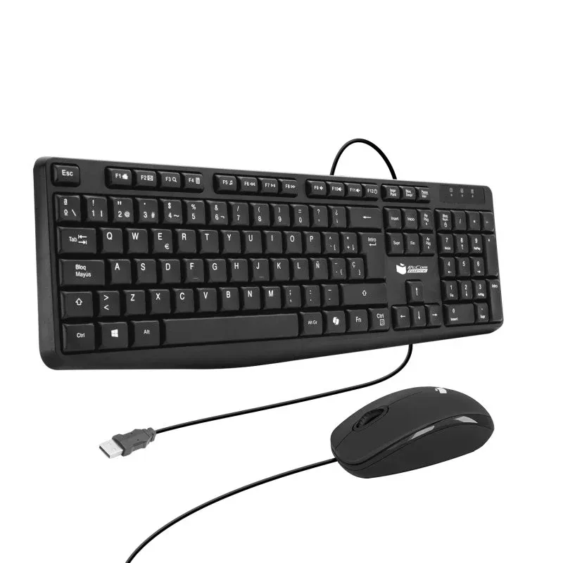 Combo de teclado e mouse PcCom Essential MK20 com Copilot Black