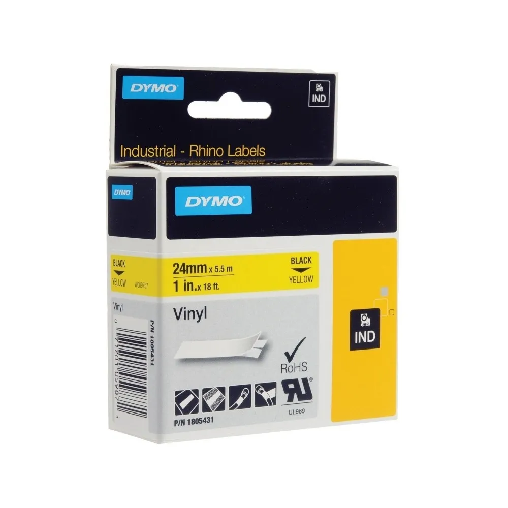 Fita Original Preto Sobre Amarelo (5,5 mts/2,4cm) – DYMO