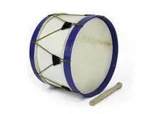 Bombo Tradicional Adamastor PLX14 Branco/Aro Azul 35cm