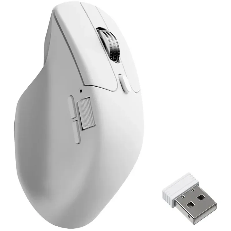 Keychron M6 Rato Silencioso Sem Fios PixArt 3950 8K com 30000 DPI e 10 Botões Branco