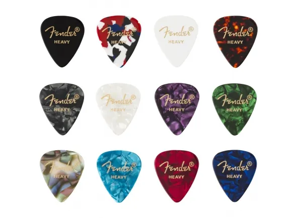 Fender 351 Shape Celluloid Medley Heavy 12 Pack