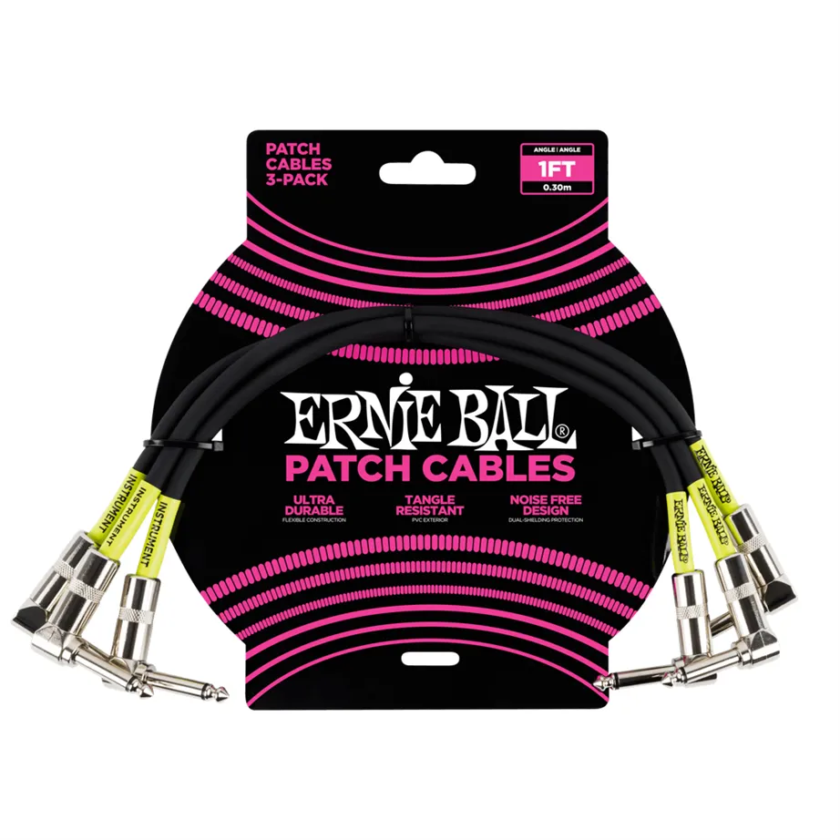 Cabos Patch Ernie Ball EB6075 Pack 3 Black