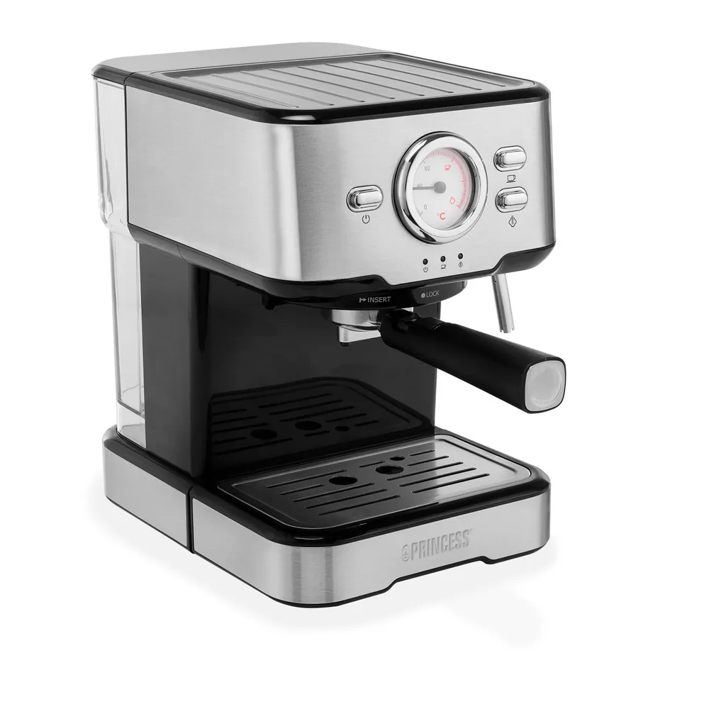 Máquina de Café Expresso e Cápsulas 1100W (Inox/Preto) - PRINCESS
