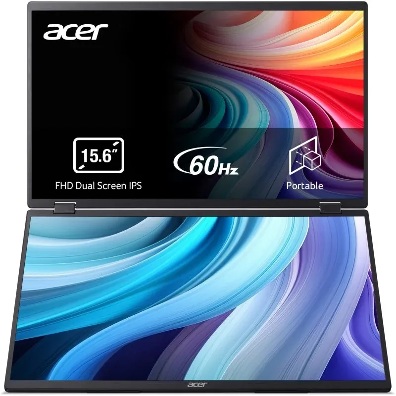 Acer PD163Qbmiuux Monitores Portáteis Duplos 15.6" LED IPS FullHD