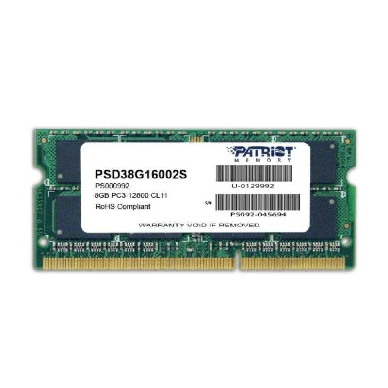 Memória RAM Patriot 8GB PC3-12800 1x8GB DDR3 1600MHz CL11 SO-DIMM 204-pin