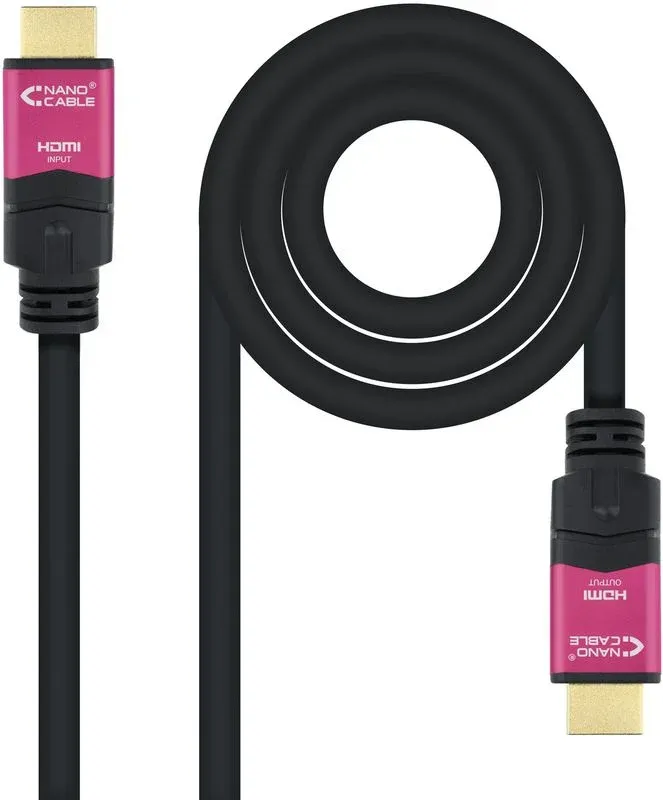 Cabo HDMI V2.0 4K@60Hz 18Gbps Nanocable A/M-A/M 20 M Preto