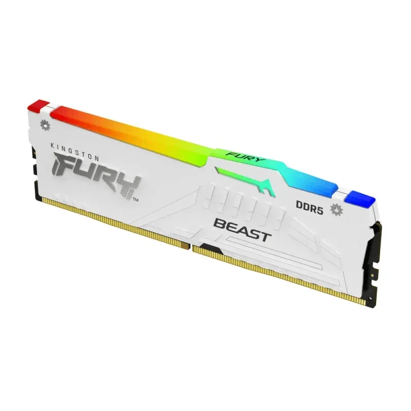 Memória Ram DIMM 32GB DDR5 Kingston CL40 5600MHZ Fury Beast RGB Branca
