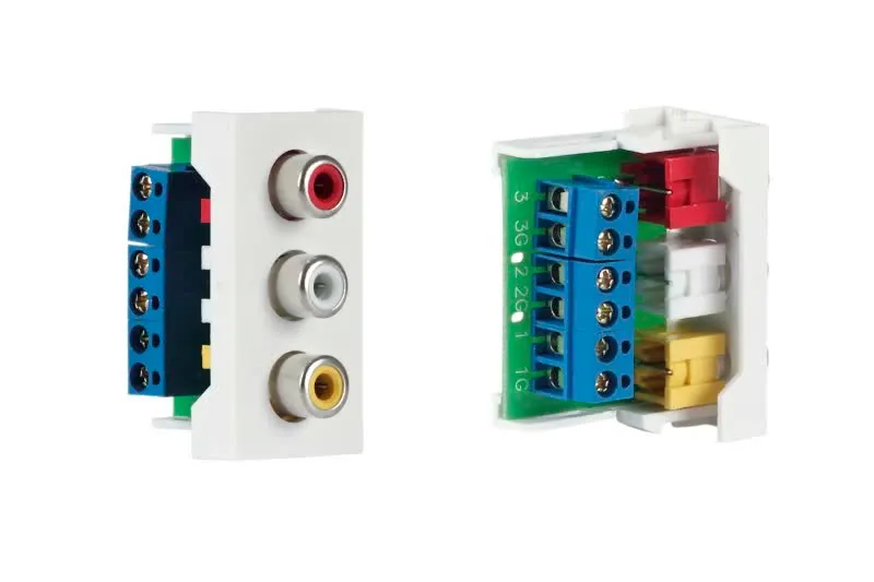 Conector Áudio L/R+Vídeo RCA p/ Painel Ligação ½ - WP-43R