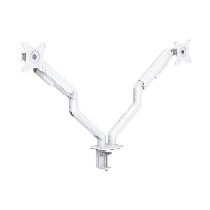 Suporte de Mesa Tooq Duplo Tilt e Giratório c/mola 17" a 32" Max. 9Kg Branco