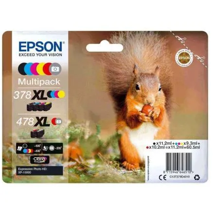Tinteiro EPSON 378+478 Multipack 6 Cores XL - Expression Phpoto XP-15000