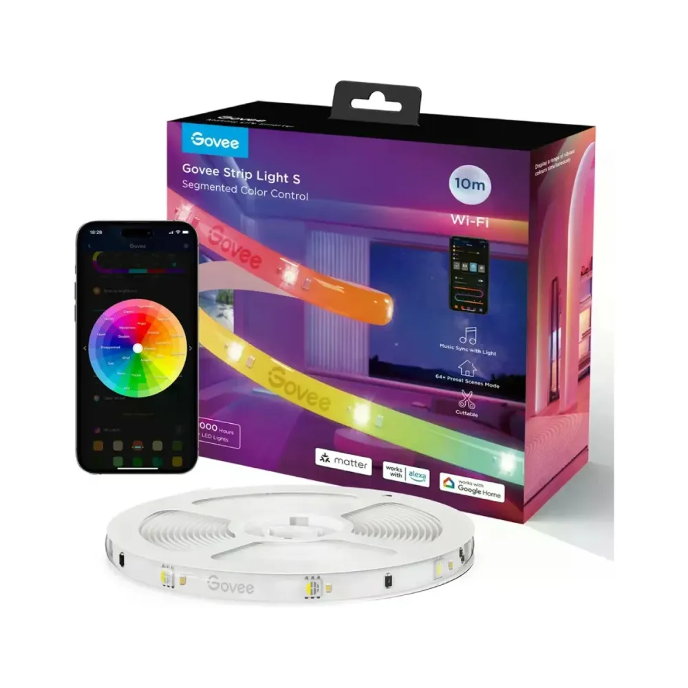 Fita de Luzes LED Govee H612CCD1 Wi-Fi + Bluetooth RGBIC 10m