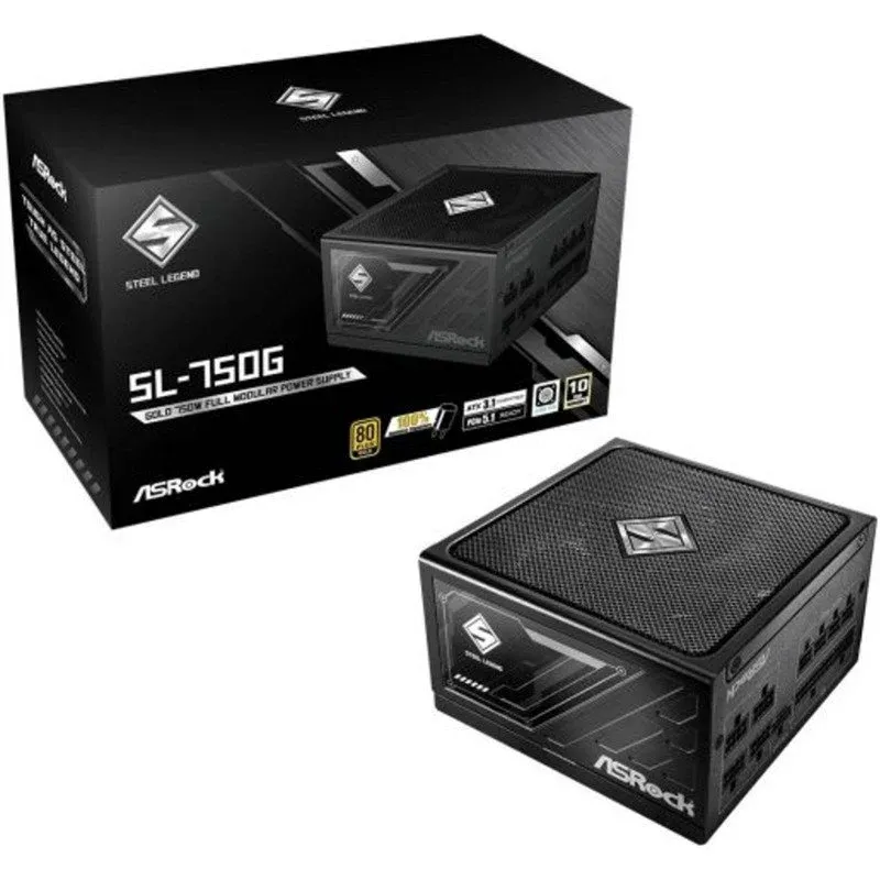 Asrock Steel Legend SL-750G Fonte de Alimentação 750W 80 PLUS Gold Preta