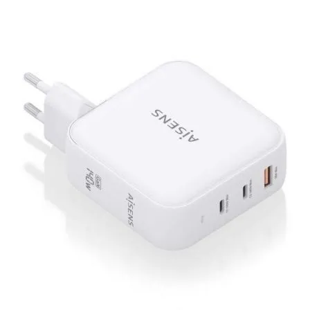 Carregador GaN 140W 2x USB-C PD3.1 QC4.0 1x USB-A QC3.0 (Branco) – AISENS