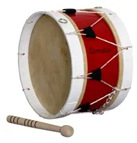 Bombo Tradicional Adamastor Nº2 Vermelho/Aro Branco 30cm