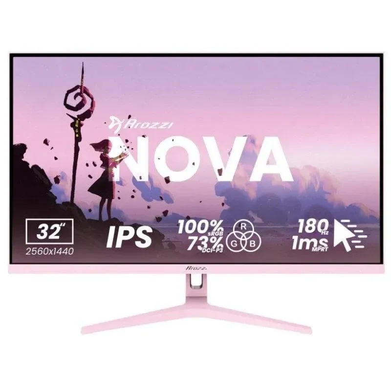 Monitor Arozzi Nova 32" QHD 180Hz IPS 1ms Altifalantes Integrados Rosa