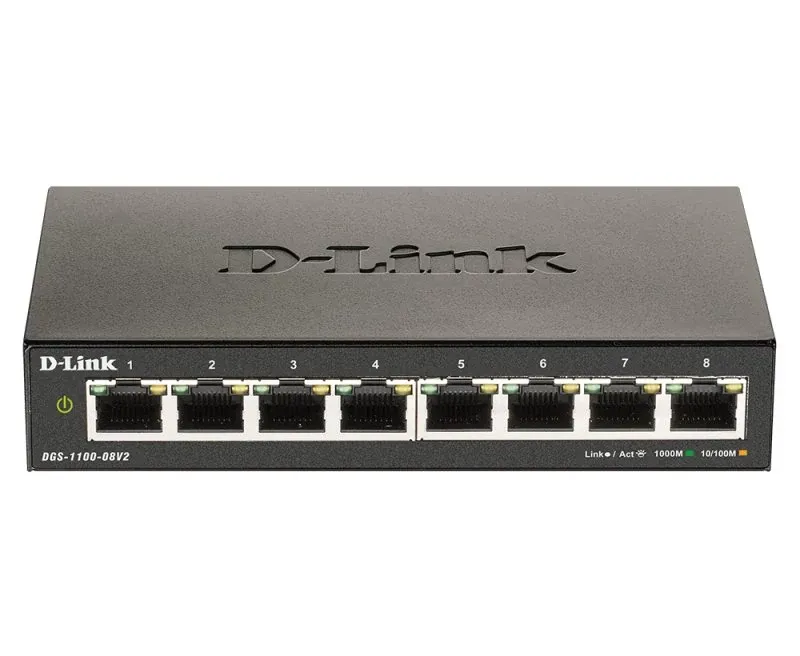 Switch D-Link Smart 8 Portas Gigabit, Construção metálica
