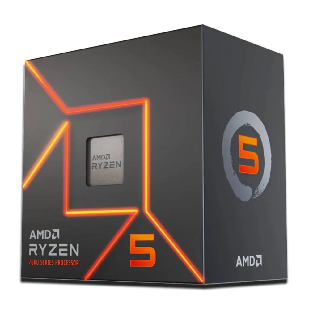 Processador AMD Ryzen 5 7600 Zen 4 6-Core 3.8GHz c/ Turbo 5.1GHz 38MB Cache SktAM5