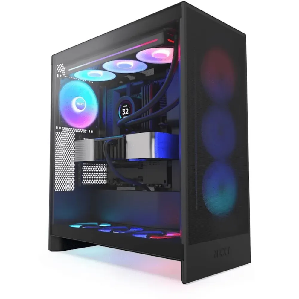Caixa ATX NZXT H7 Flow RGB (2024) All Bllack Vidro Temperado