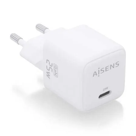 Carregador GaN 25W USB-C PD3.0 QC4.0 (Branco) - AISENS